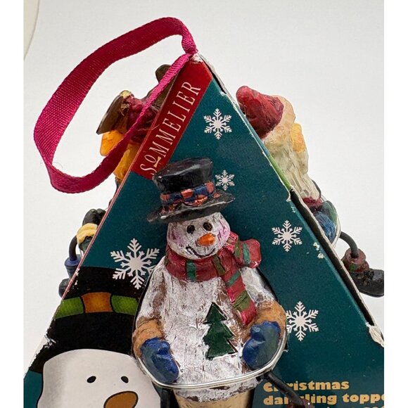 Christmas Dangling Wine Toppers Santa Snowman Reindeer Set Of 3 Bottle Stoppers - Picture 6 of 7